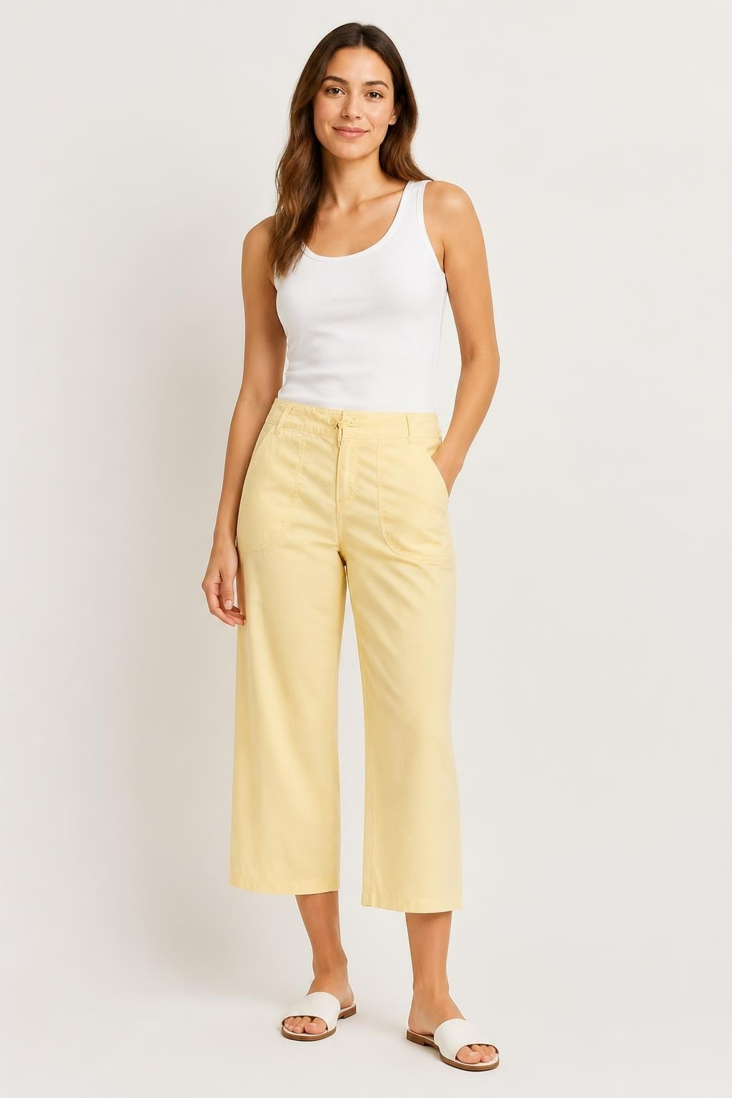 XCV Yellow Cotton Capri Pants Size M | Pre-Loved | Why Go Less