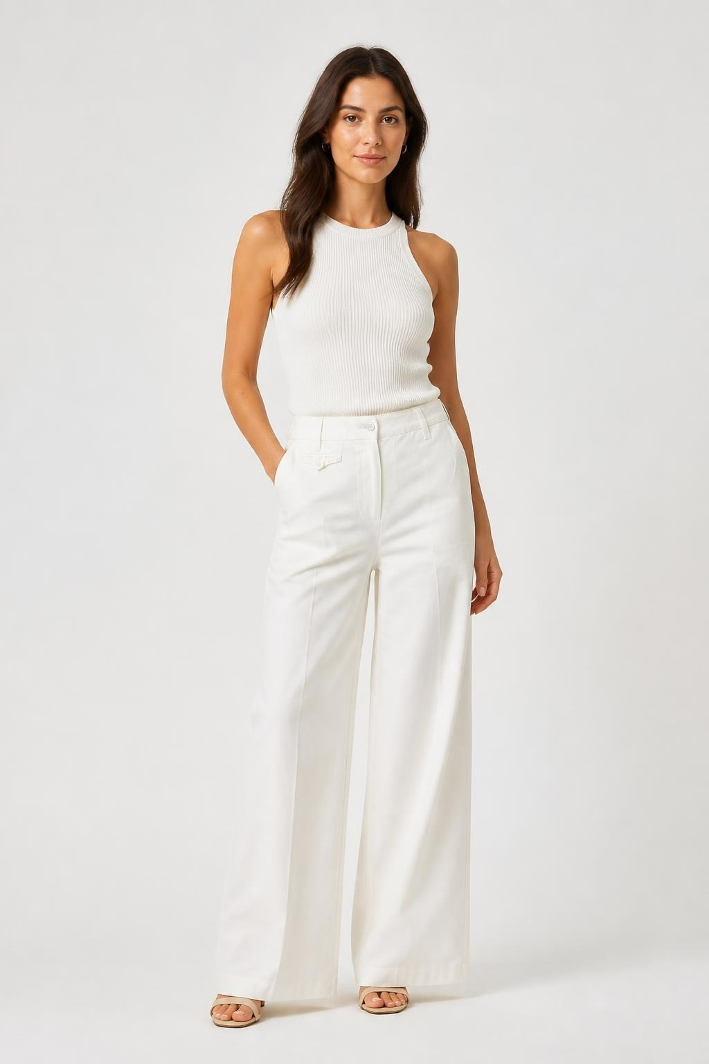 Cream Straight-leg Dress Trousers, New With Tags | Pre-Loved | Why Go Less