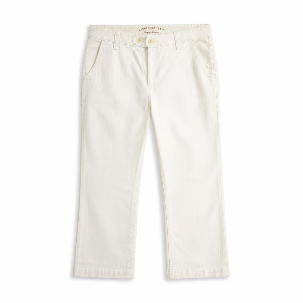 Lauren Jeans Co. Ralph Lauren Cream Pants - white studio shot, second-hand at Why Go Less, Dekwaneh, Lebanon