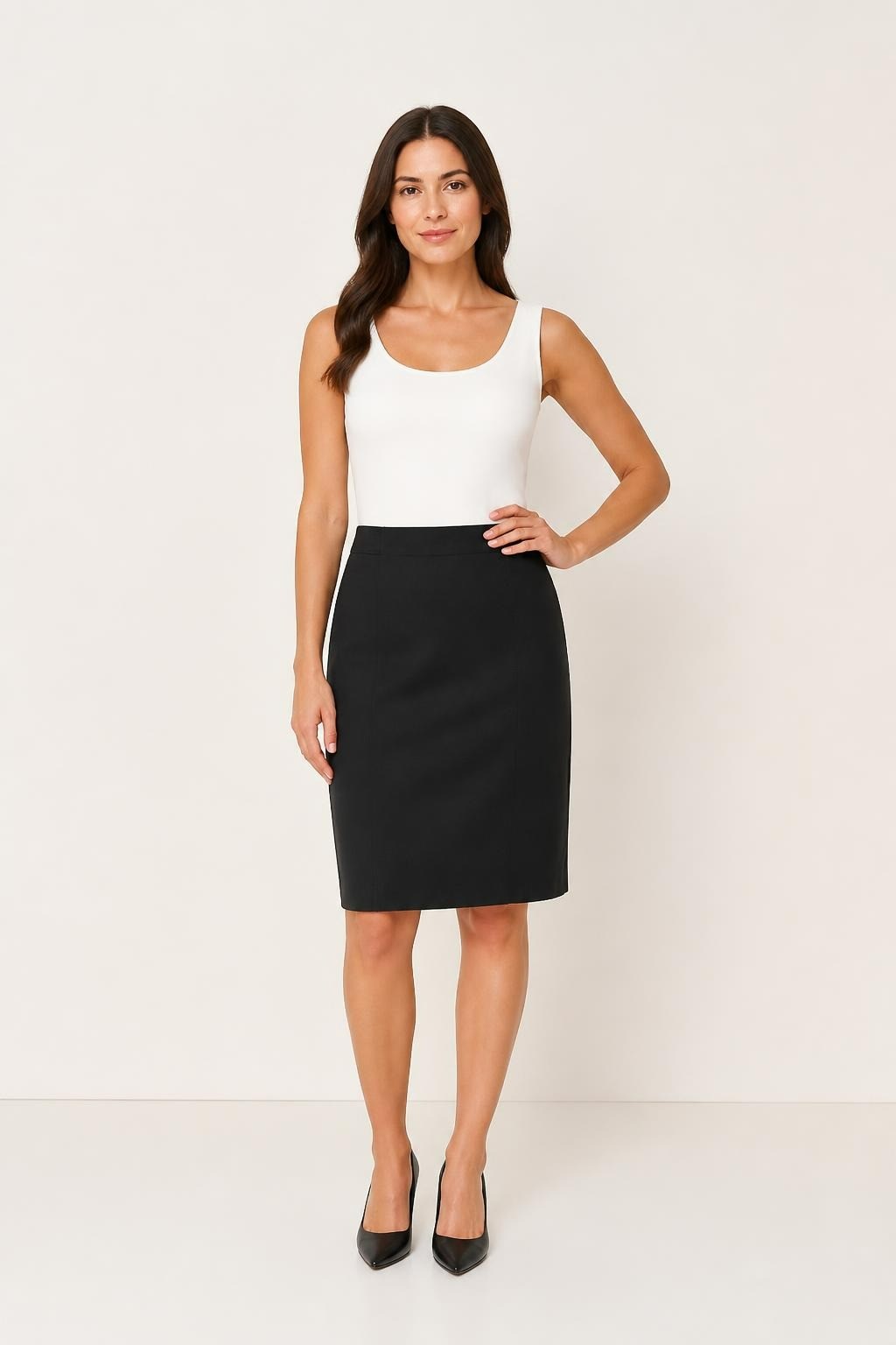 Black Pencil Skirt, Classic Fit, No Visible Brand | Pre-Loved | Why Go Less