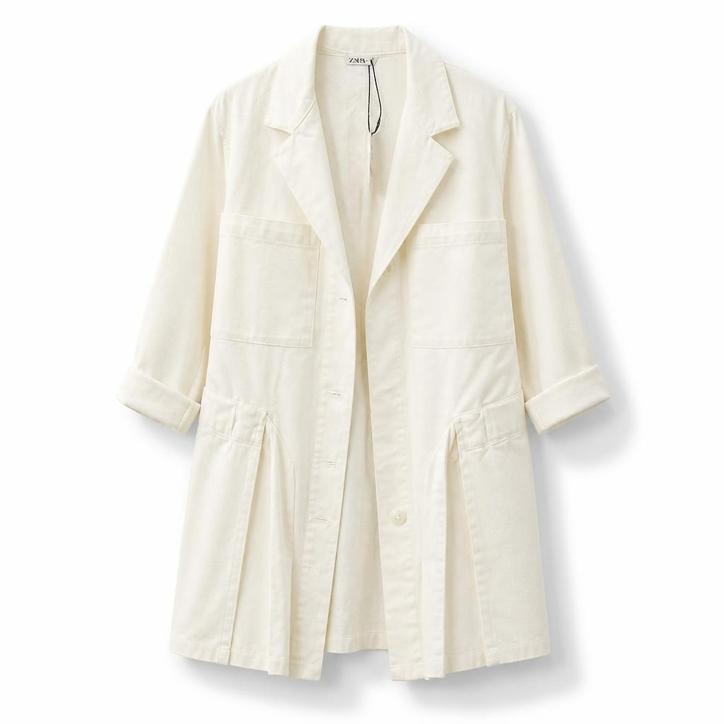 Zara white structured blazer dress new with tags - white studio shot, second-hand at Why Go Less, Dekwaneh, Lebanon