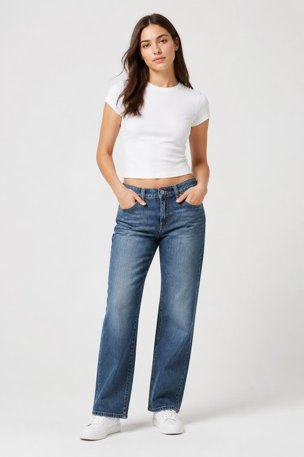 MNG Jeans Medium Blue Wash Low-Rise Bootcut Jeans | Pre-Loved | Why Go Less