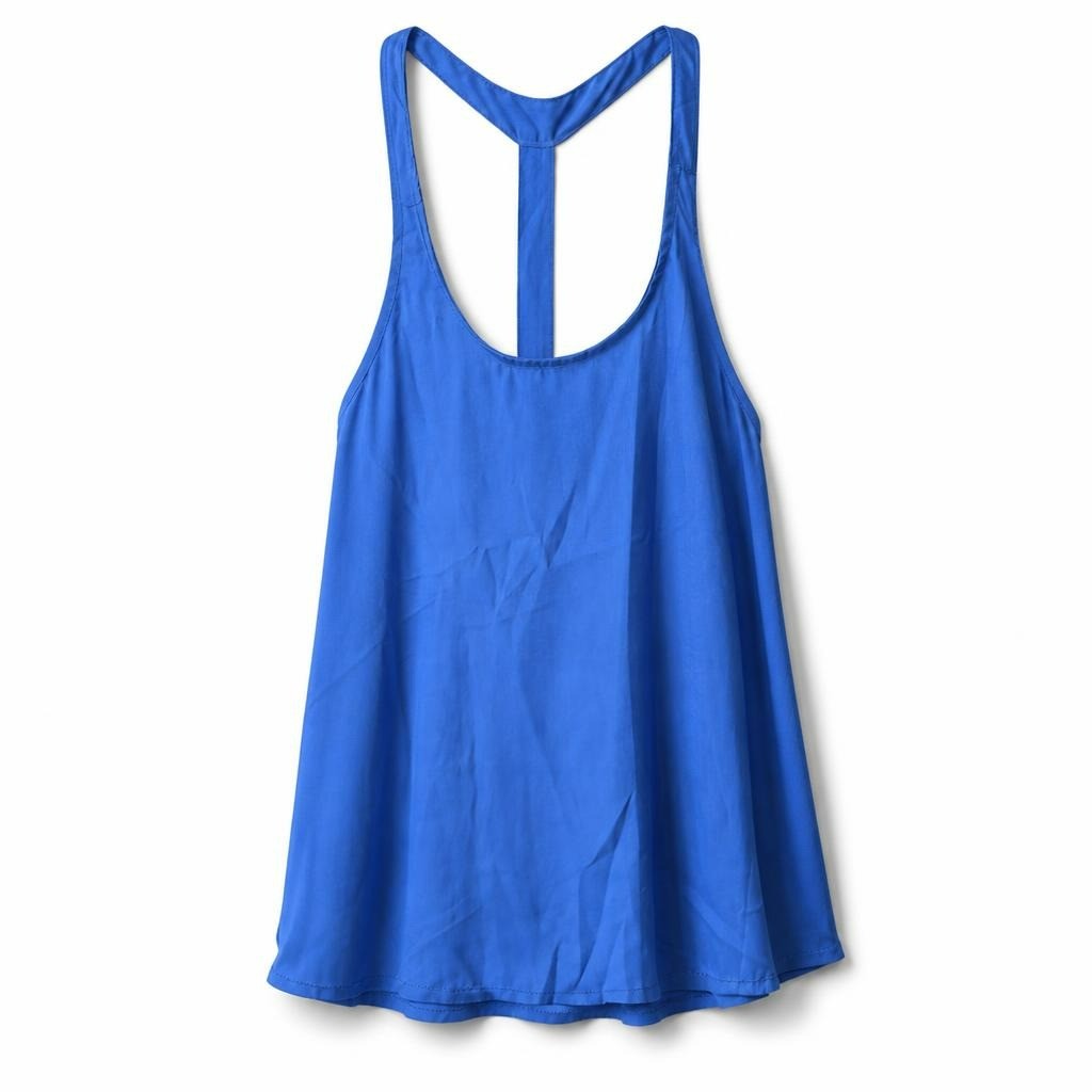 Royal blue racerback sleeveless mini dress - white studio shot, second-hand at Why Go Less, Dekwaneh, Lebanon