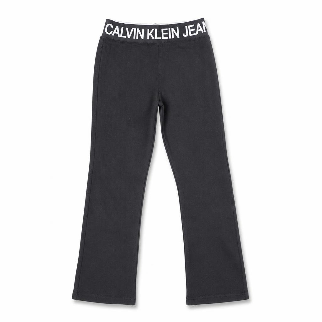 Calvin Klein Jeans black logo waistband leggings - white studio shot, second-hand at Why Go Less, Dekwaneh, Lebanon
