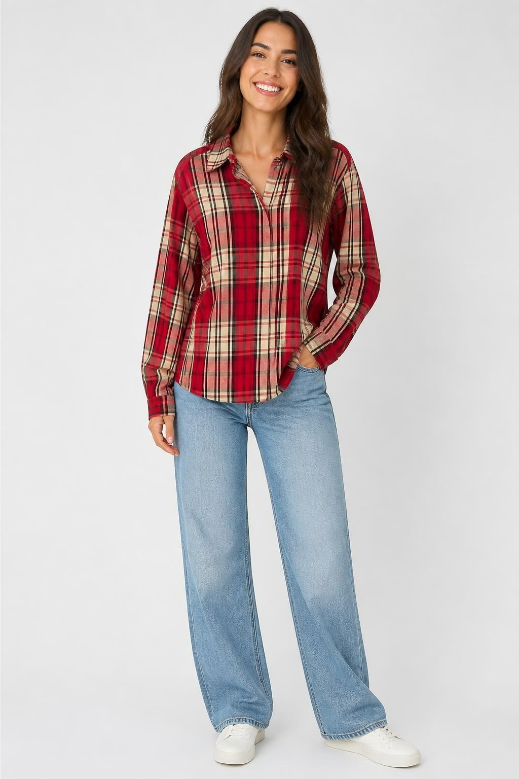 Red Plaid Flannel Button-up Shirt | Pre-Loved | Why Go Less