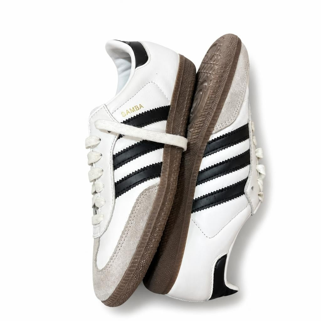 Adidas Samba OG white/black sneakers, unisex - white studio shot, second-hand at Why Go Less, Dekwaneh, Lebanon