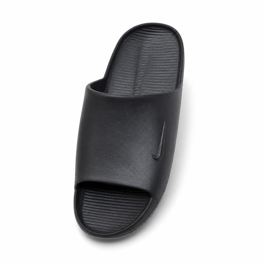 Nike Calm Slides black, appears new in box - white studio shot, second-hand at Why Go Less, Dekwaneh, Lebanon