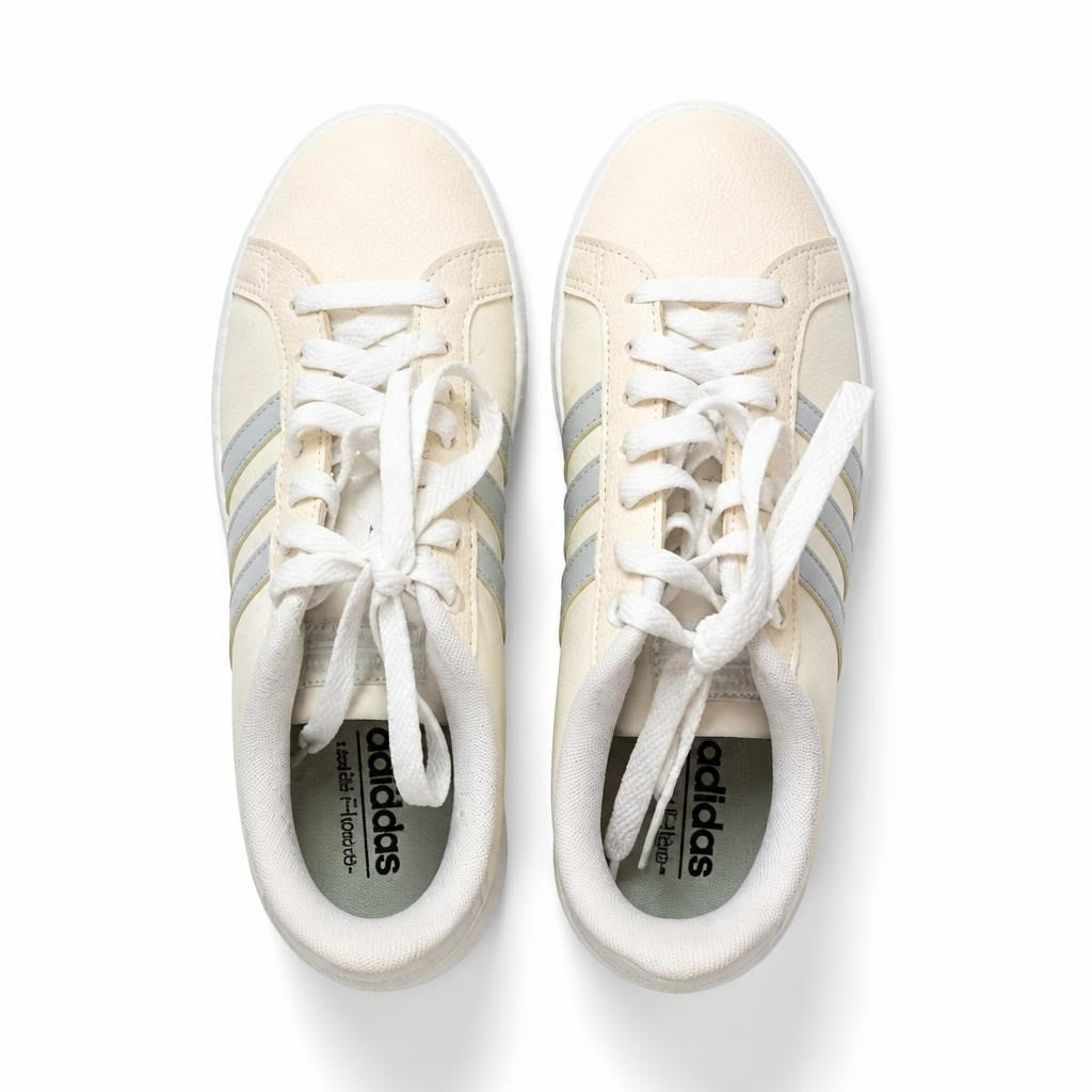 Adidas Grand Court white sneakers, used - white studio shot, second-hand at Why Go Less, Dekwaneh, Lebanon