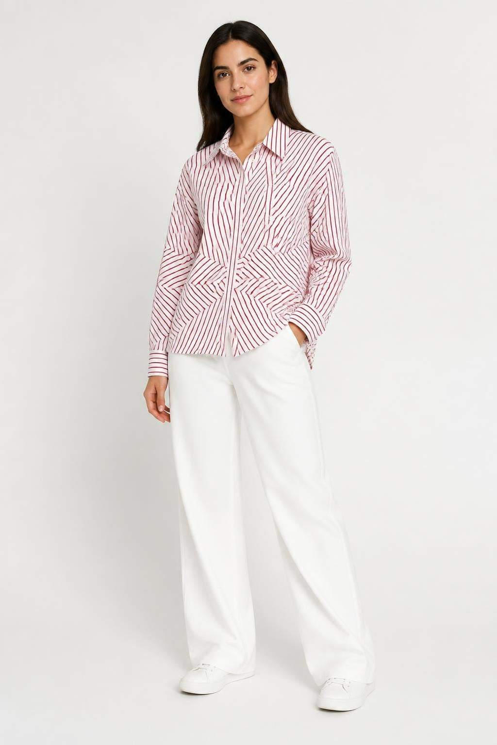 Jones New York Red and White Striped Button Shirt | Pre-Loved | Why Go Less