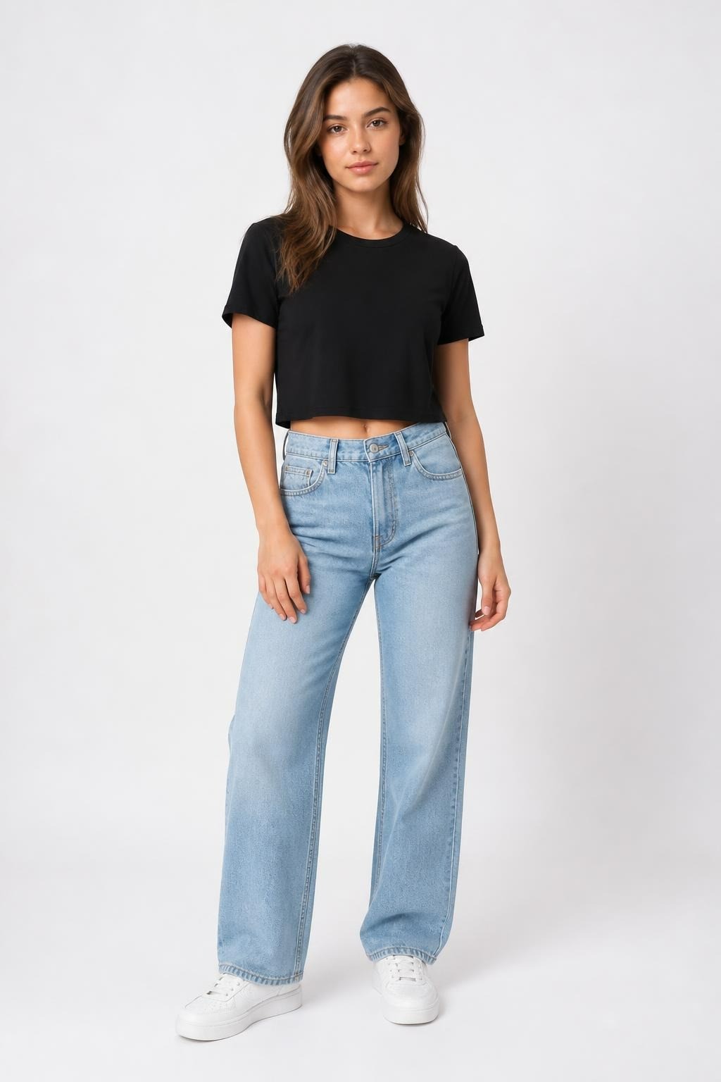 Zara Black Cropped Short Sleeve T-shirt | Pre-Loved | Why Go Less