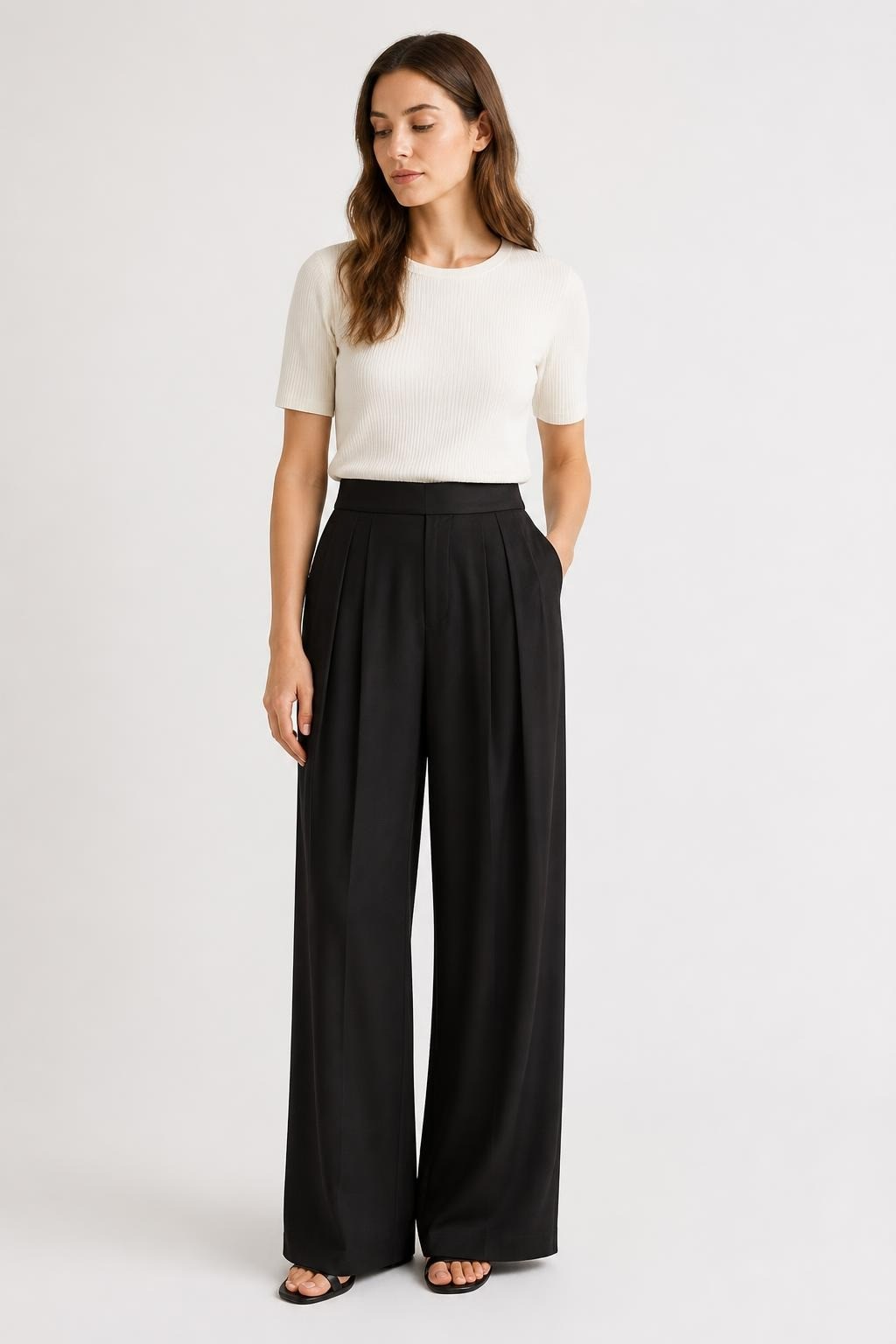 Tally Weijl Black Wide-Leg Trousers Size 34 | Pre-Loved | Why Go Less