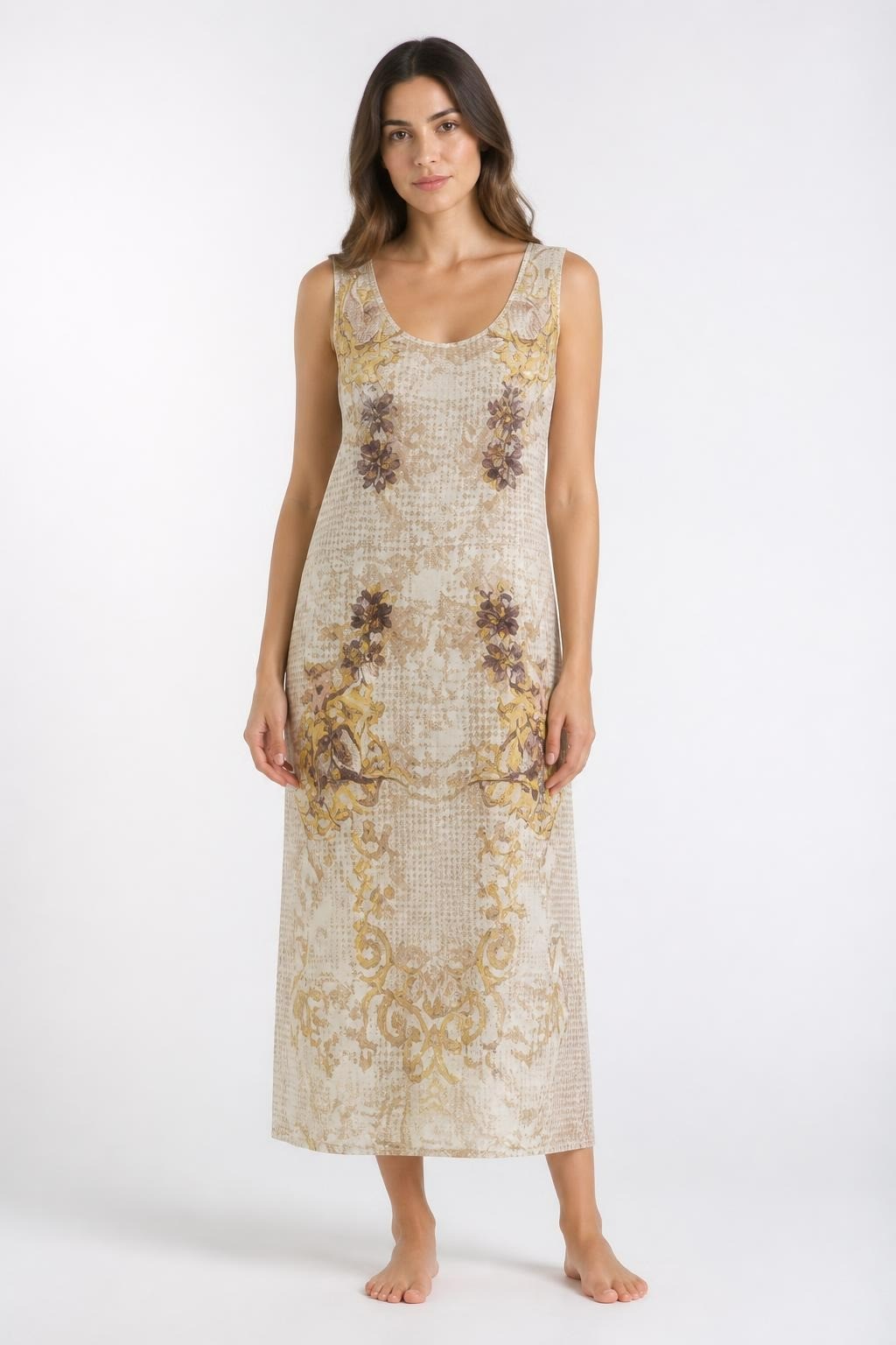 White Embroidered Floral Lace Sleeveless Midi Dress | Pre-Loved | Why Go Less