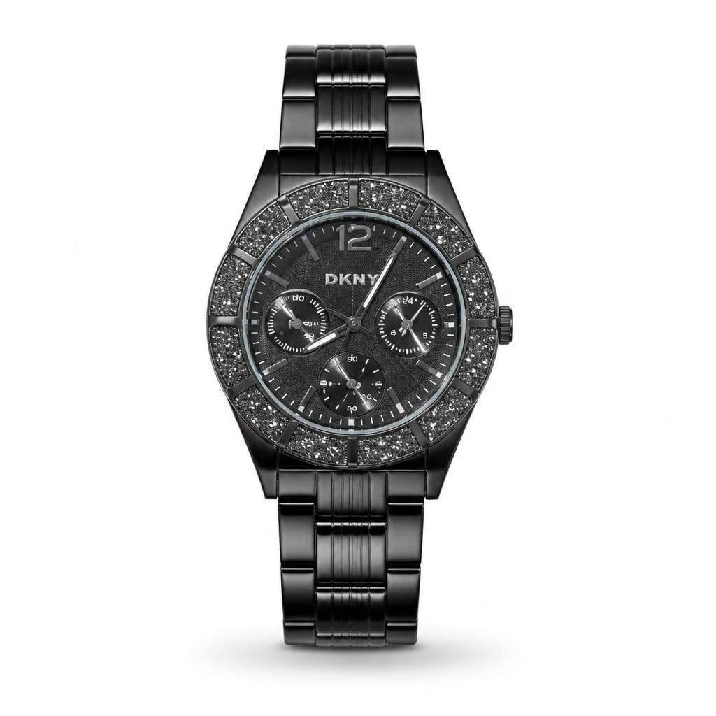 Fossil multifunction gunmetal watch, crystal bezel - white studio shot, second-hand at Why Go Less, Dekwaneh, Lebanon