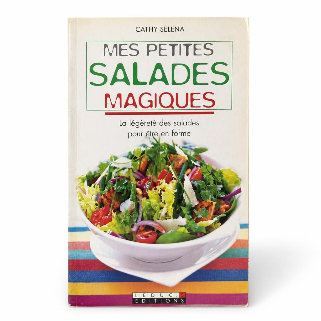 Mes Petites Salades Magiques cookbook by Cathy Selena - white studio shot, second-hand at Why Go Less, Dekwaneh, Lebanon