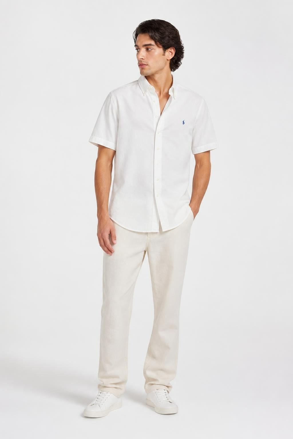 Ralph Lauren White Short-Sleeve Button-Down Shirt | Pre-Loved | Why Go Less