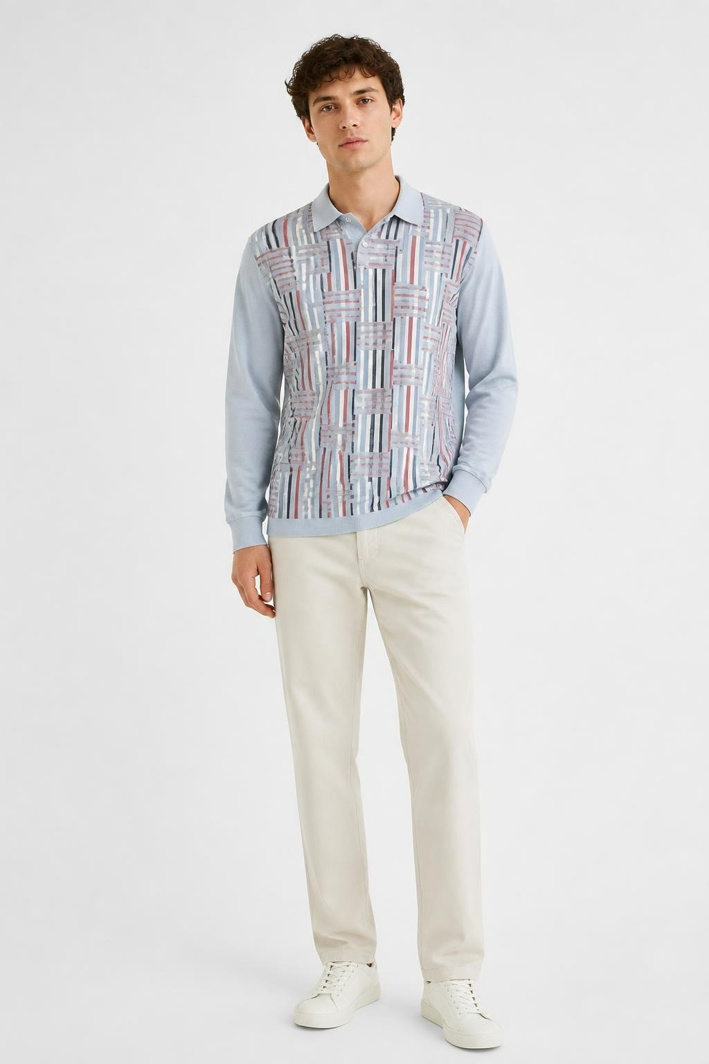 Faconnable Patchwork Stripe Long-Sleeve Button-Down Shirt | Pre-Loved | Why Go Less