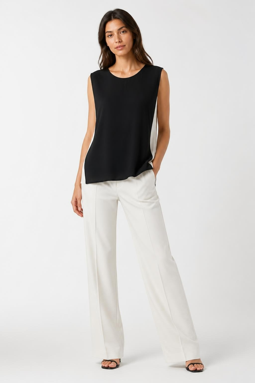 Chemisier transparent color-block noir et blanc | Seconde main | Pourquoi se contenter de moins