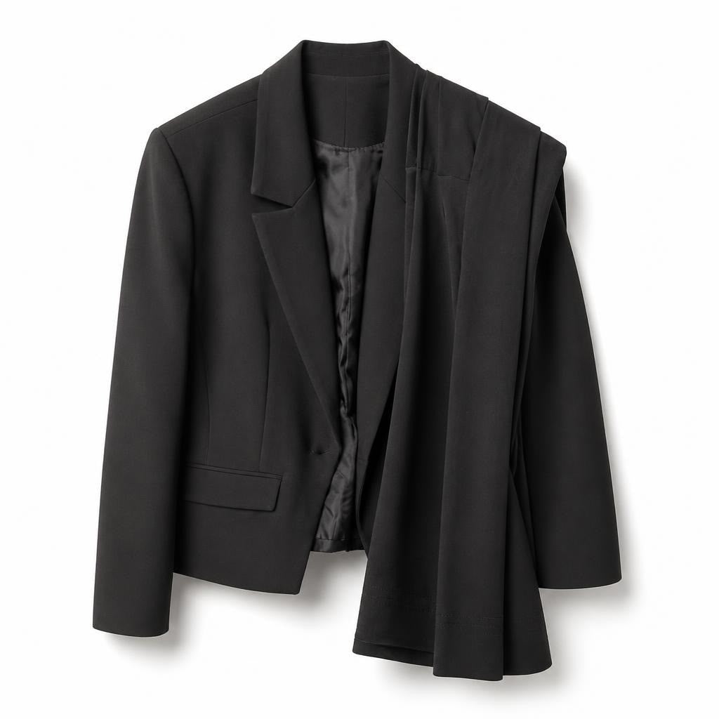 Nova Rica dark brown lined blazer - white studio shot, second-hand at Why Go Less, Dekwaneh, Lebanon