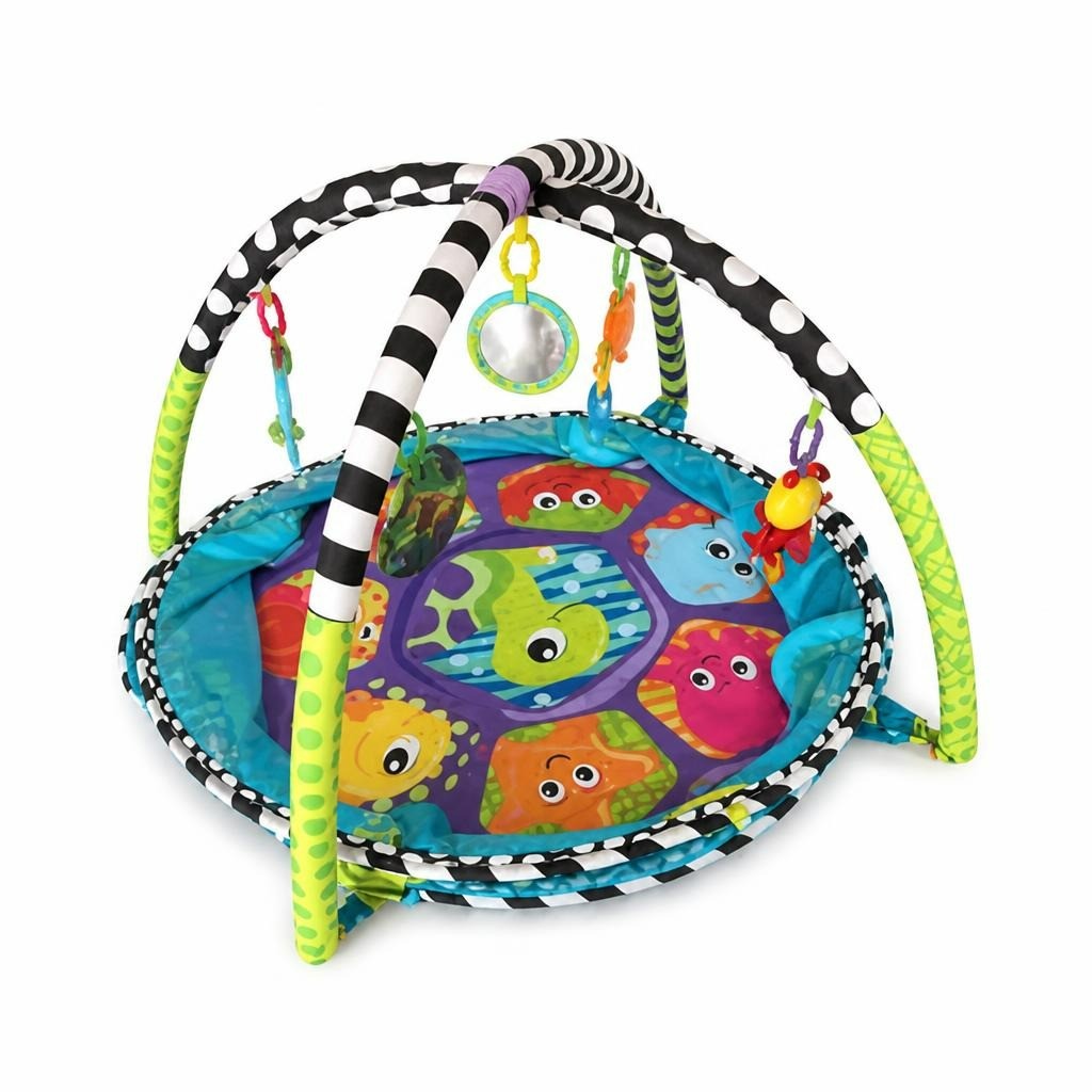 Baby activity gym play mat, colorful turtle design - white studio shot, second-hand at Why Go Less, Dekwaneh, Lebanon
