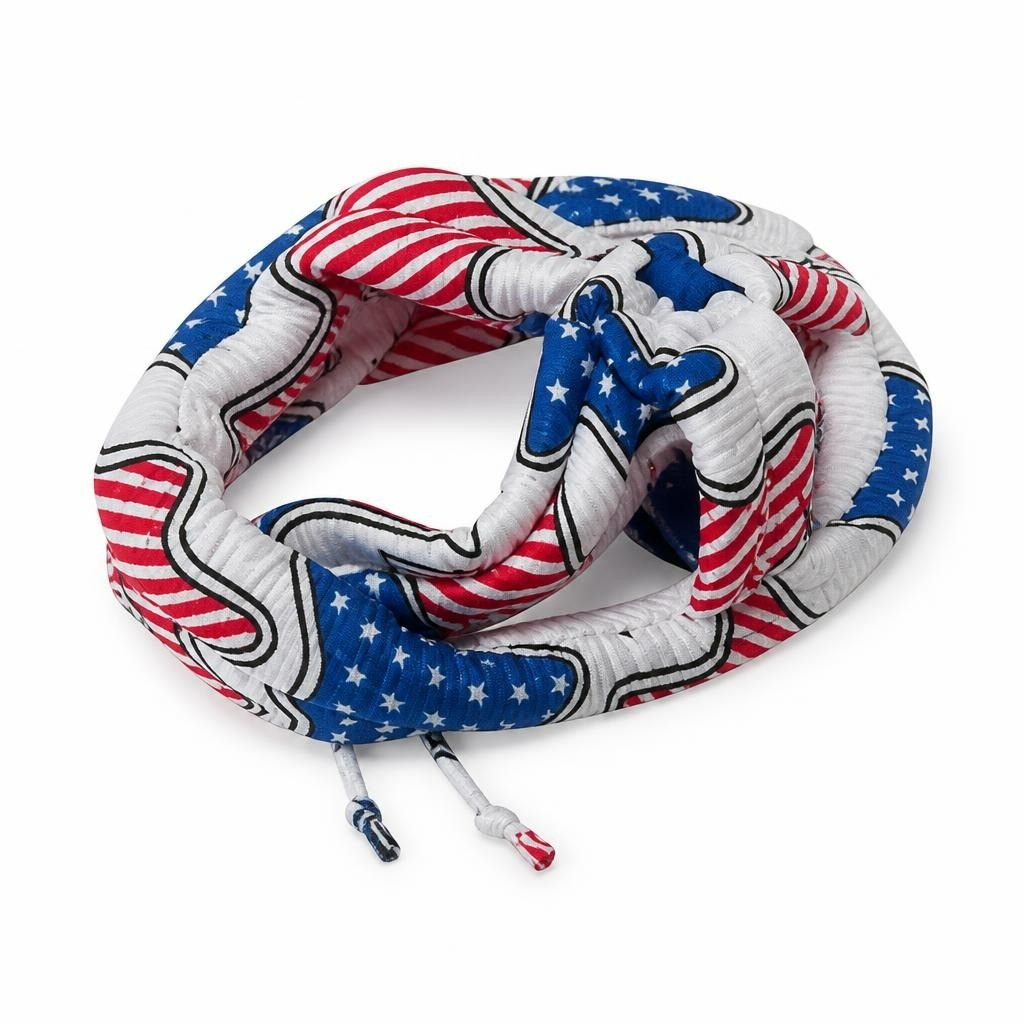USA flag print fabric baby safety helmet - white studio shot, second-hand at Why Go Less, Dekwaneh, Lebanon
