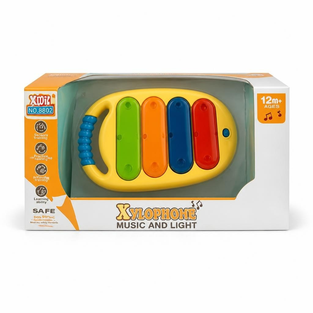 Kidz Corner Xylophone Music & Light toy, 12M+ - white studio shot, second-hand at Why Go Less, Dekwaneh, Lebanon