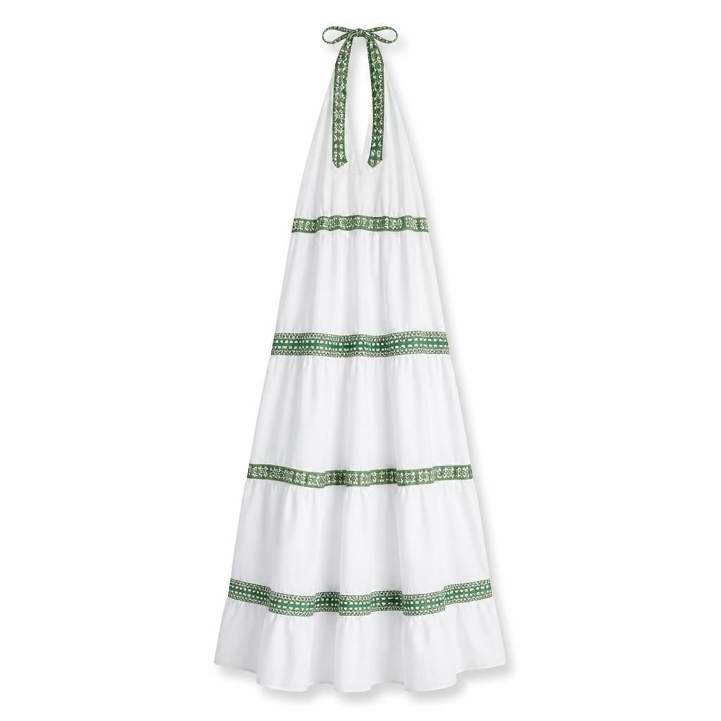 Cabana x Dépêche Mode white boho halter dress M - white studio shot, second-hand at Why Go Less, Dekwaneh, Lebanon
