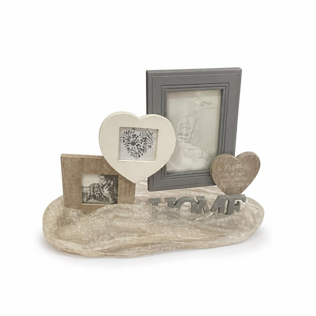 HOME Decorative Multi-Frame Photo Display Set - white studio shot, second-hand at Why Go Less, Dekwaneh, Lebanon