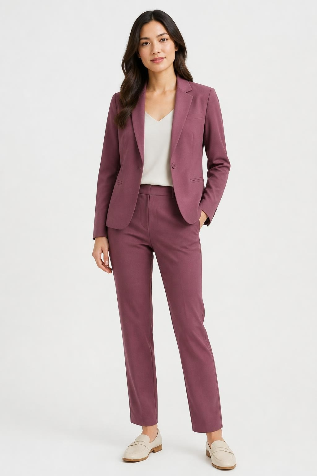 Dusty mauve single-button fitted blazer jacket | Pre-Loved | Why Go Less