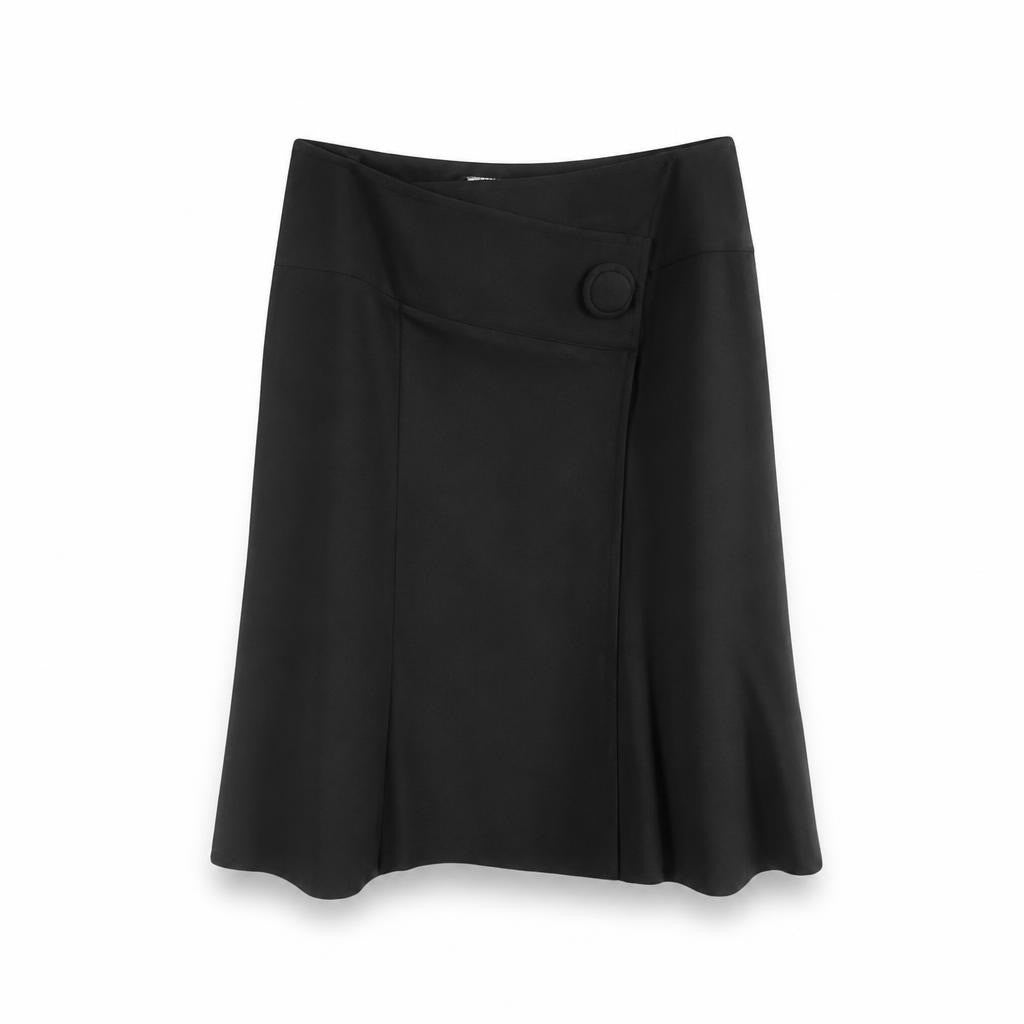 Emporio Armani black skirt, size unknown - white studio shot, second-hand at Why Go Less, Dekwaneh, Lebanon