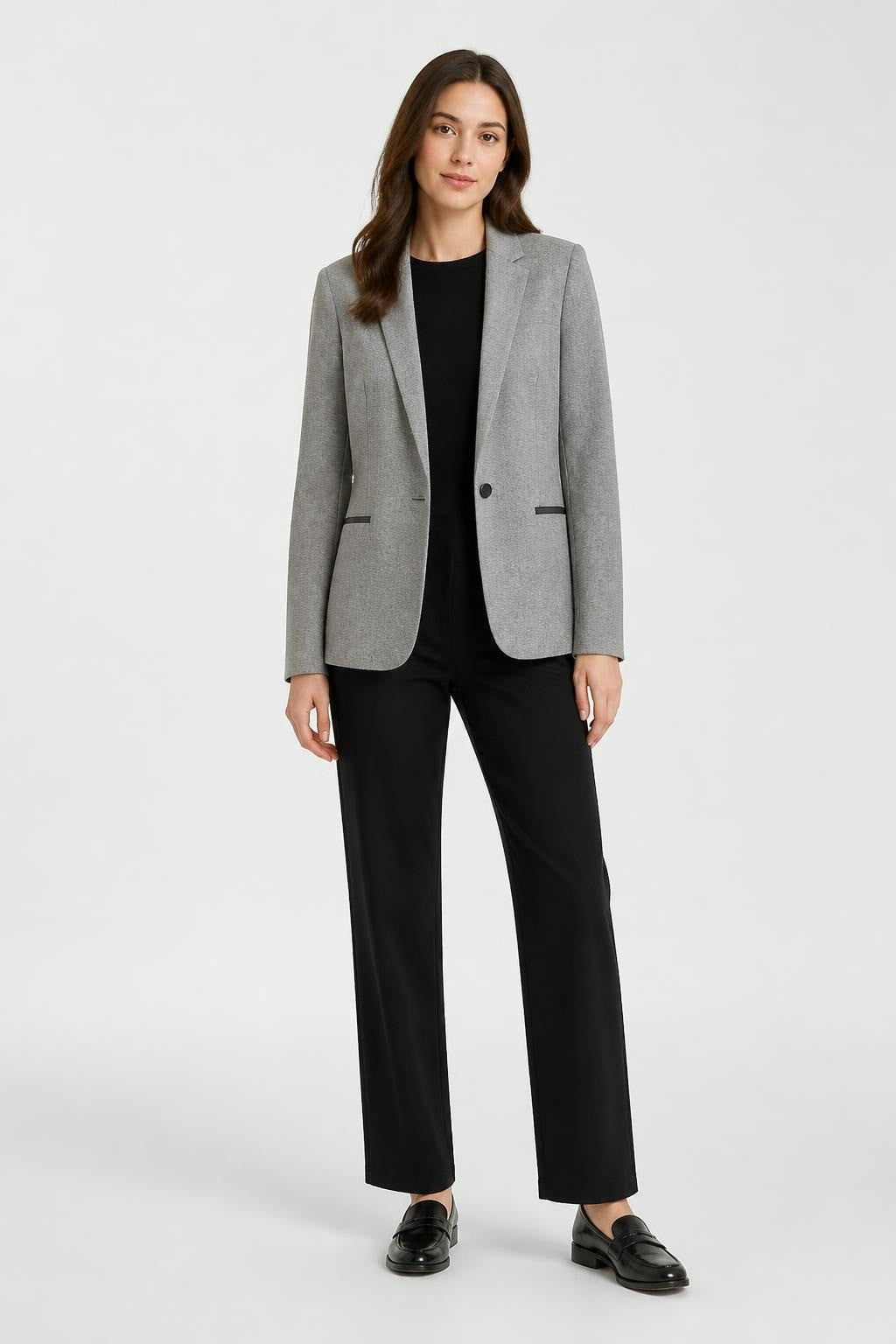 Blazer Mango pied-de-poule gris à bouton unique, taille inconnue | Seconde main | Pourquoi dépenser plus
