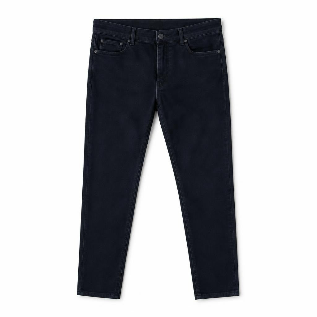 Lina black skinny jeans, dark wash - white studio shot, second-hand at Why Go Less, Dekwaneh, Lebanon