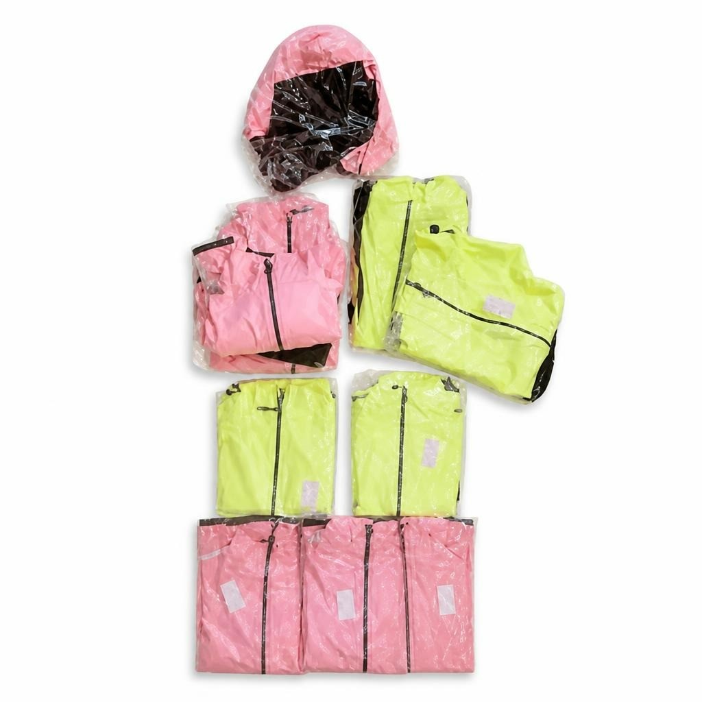 Pink & Neon Yellow Windbreaker Jackets, New - white studio shot, second-hand at Why Go Less, Dekwaneh, Lebanon