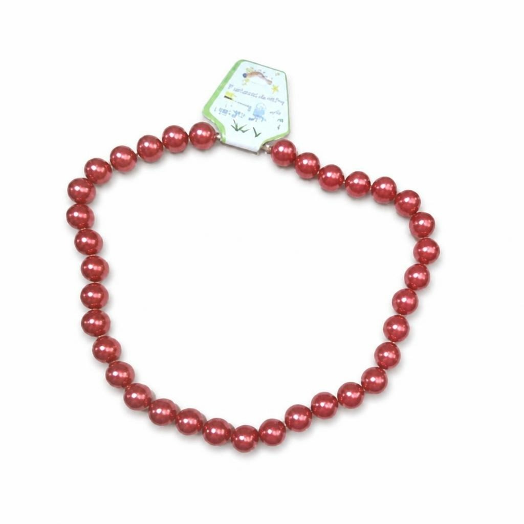 Pink pearl bead necklace, fashion jewelry, new w/tag - white studio shot, second-hand at Why Go Less, Dekwaneh, Lebanon