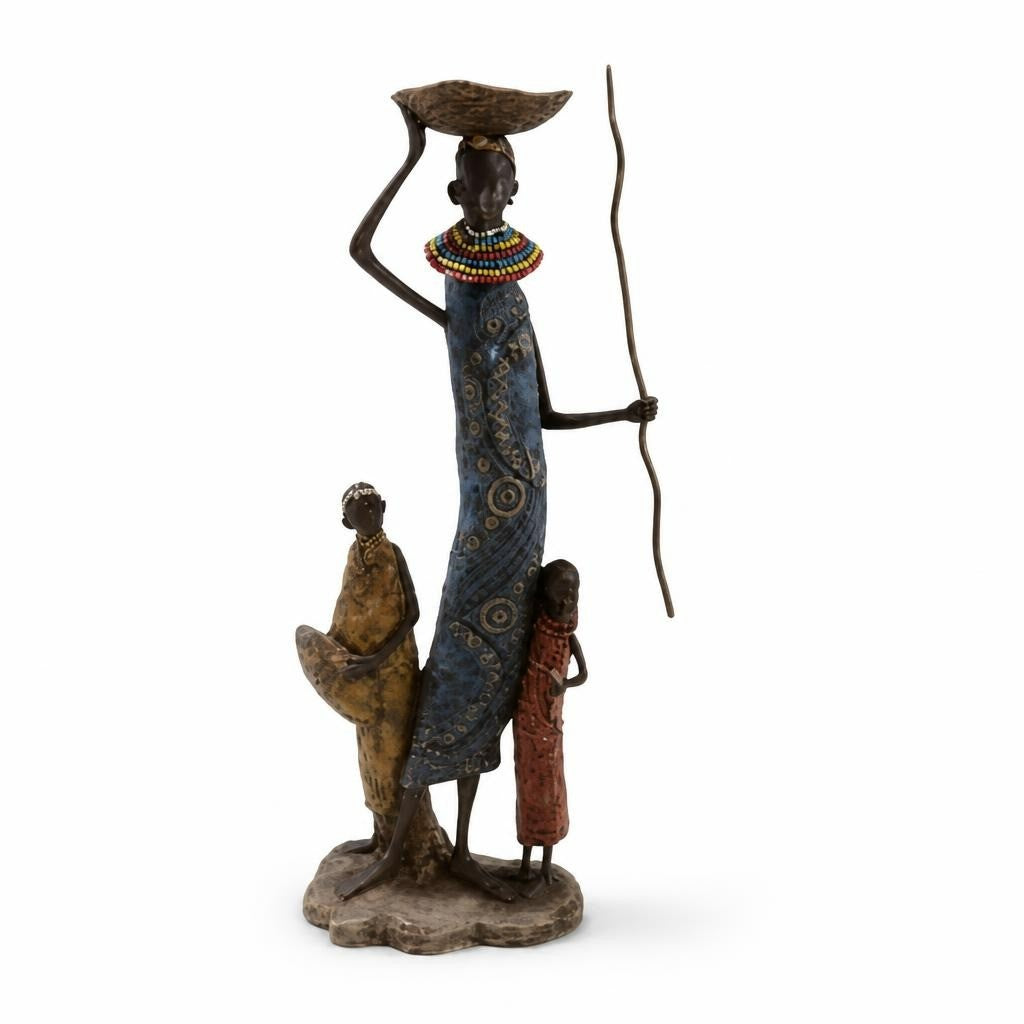 African woman figurine sculpture decorative statue - white studio shot, second-hand at Why Go Less, Dekwaneh, Lebanon