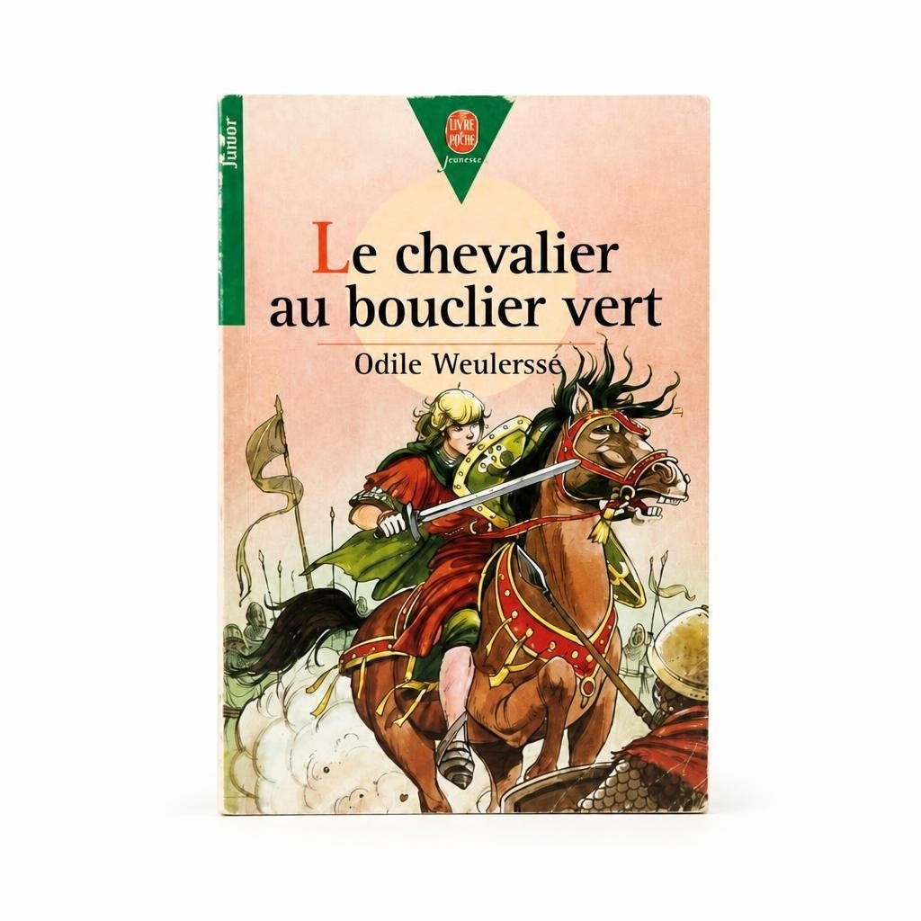 Le Chevalier au Bouclier Vert Livre de Poche Junior - white studio shot, second-hand at Why Go Less, Dekwaneh, Lebanon