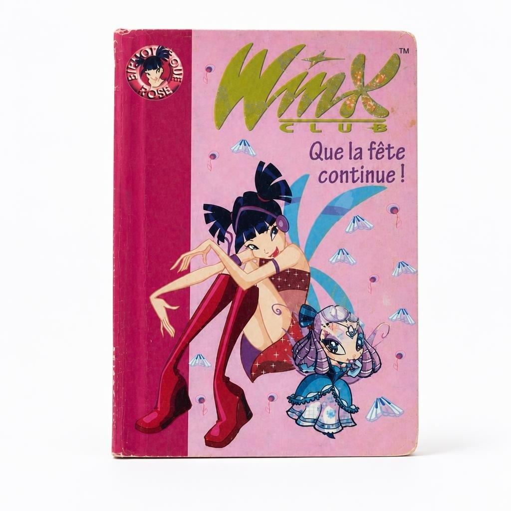 Winx Club 'Que La Fête Continue!' French novel - white studio shot, second-hand at Why Go Less, Dekwaneh, Lebanon