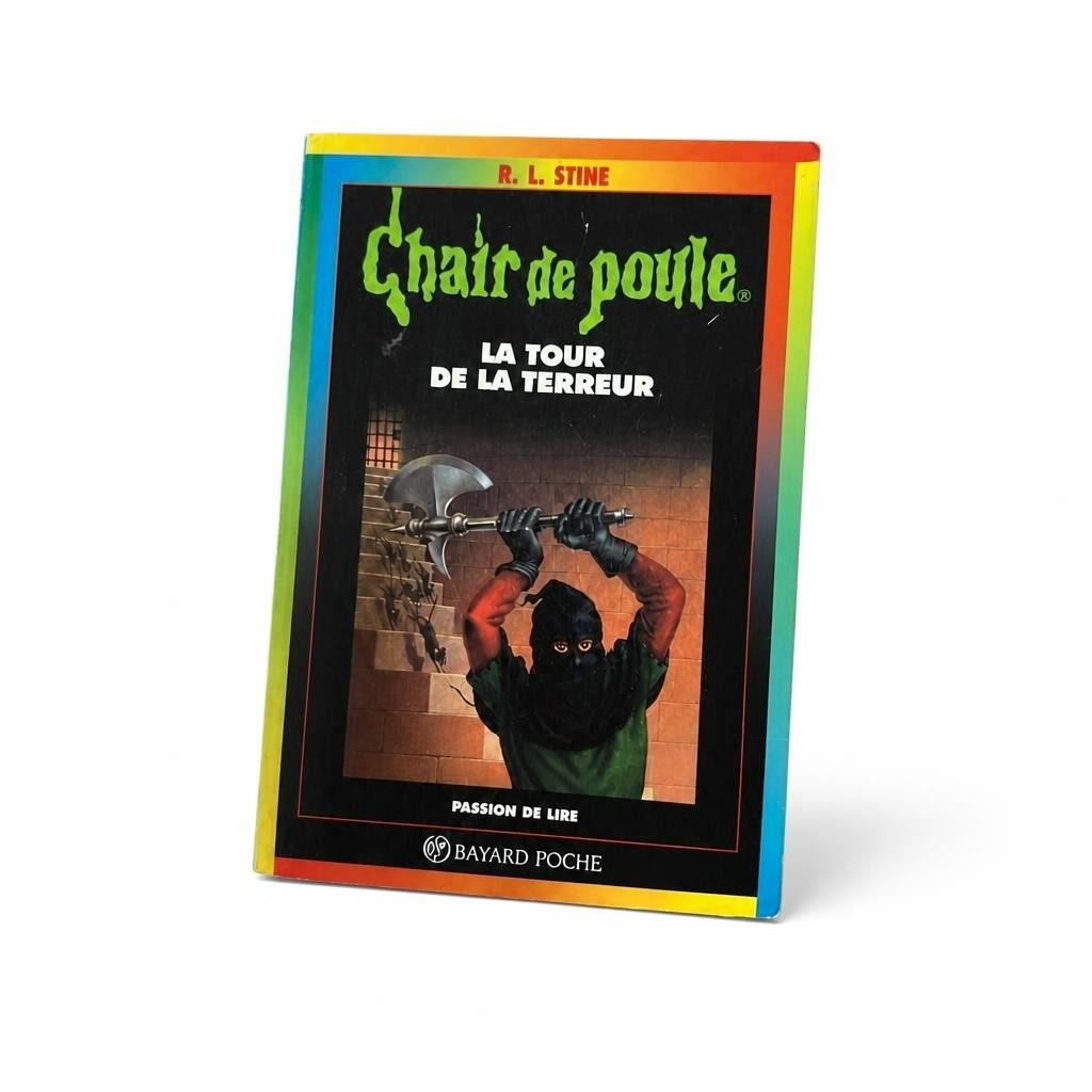 R.L. Stine Chair de Poule La Tour de la Terreur - white studio shot, second-hand at Why Go Less, Dekwaneh, Lebanon