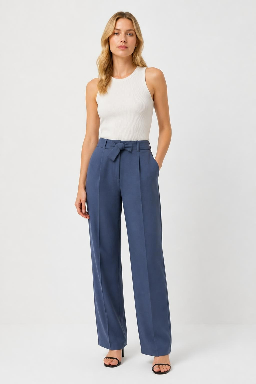 Jil Sander Navy Blue Tailored Trousers | Pre-Loved | Why Go Less