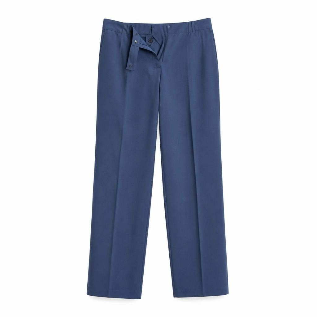 Jil Sander navy blue tailored trousers - white studio shot, second-hand at Why Go Less, Dekwaneh, Lebanon