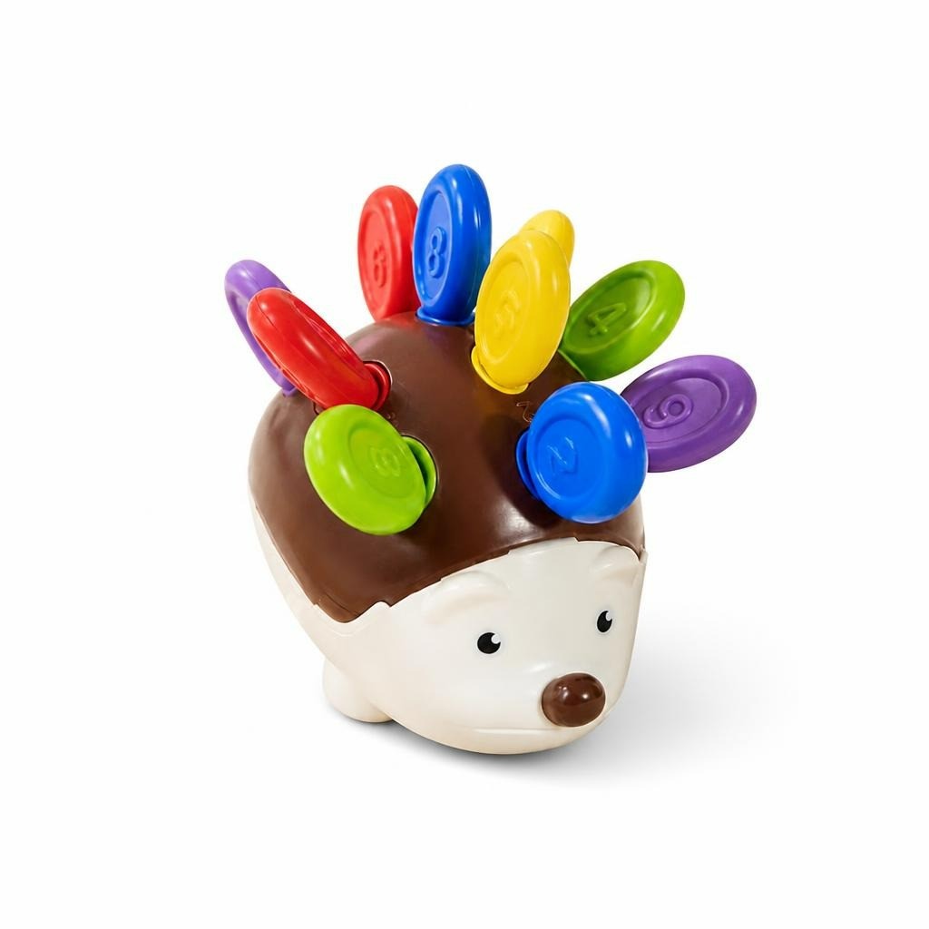 Hedgehog numbered coins sorting toy, plastic - white studio shot, second-hand at Why Go Less, Dekwaneh, Lebanon