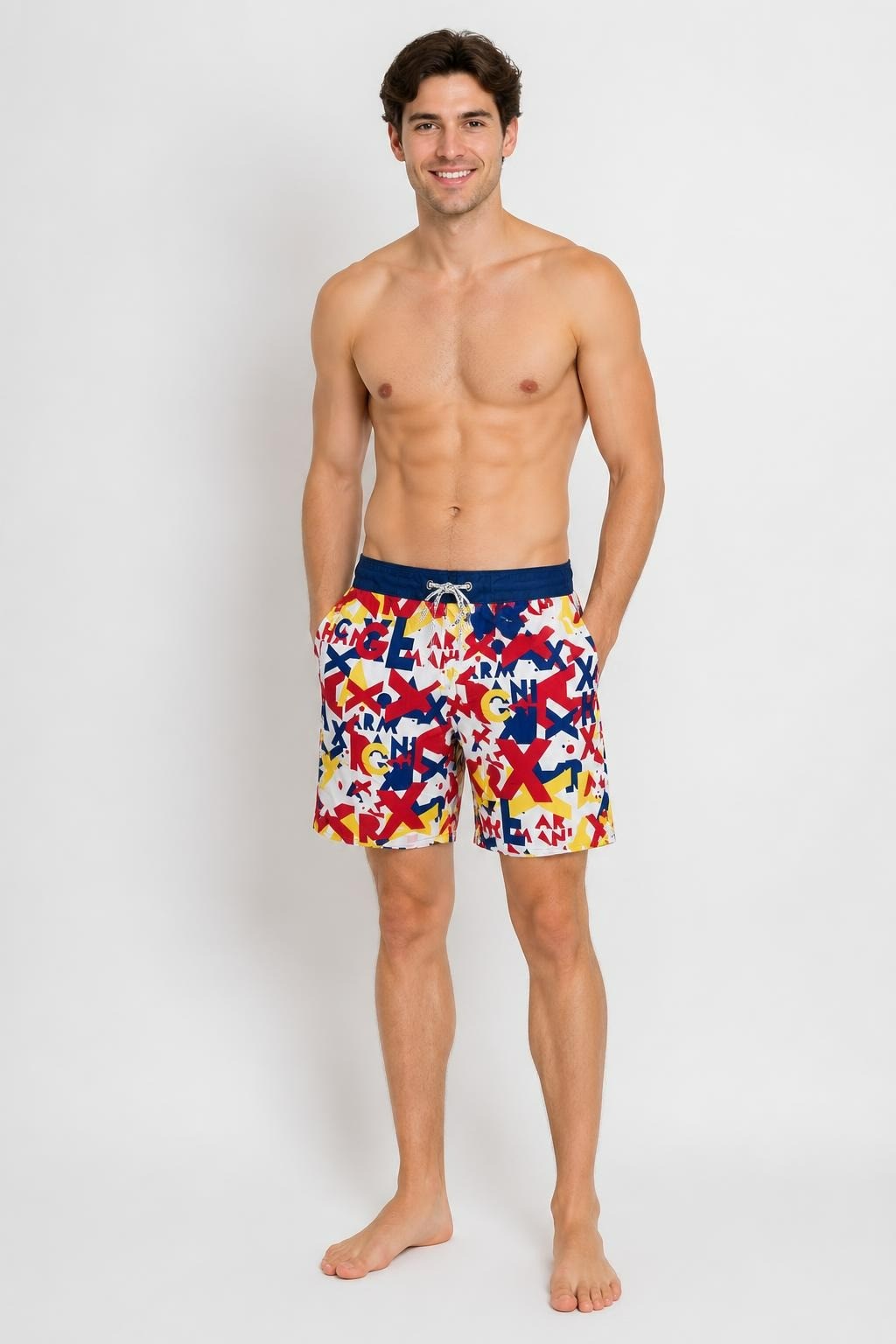 Armani Exchange graphic print swim shorts | Pre-Loved | Why Go Less