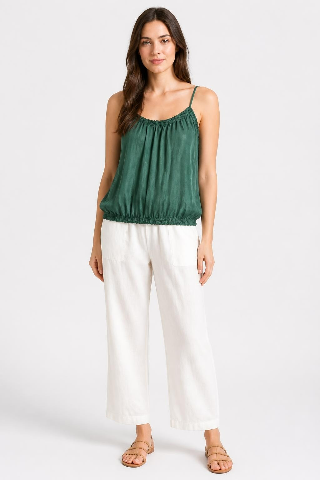 Emerald Green Satin Slip Skirt, no brand | Pre-Loved | Why Go Less