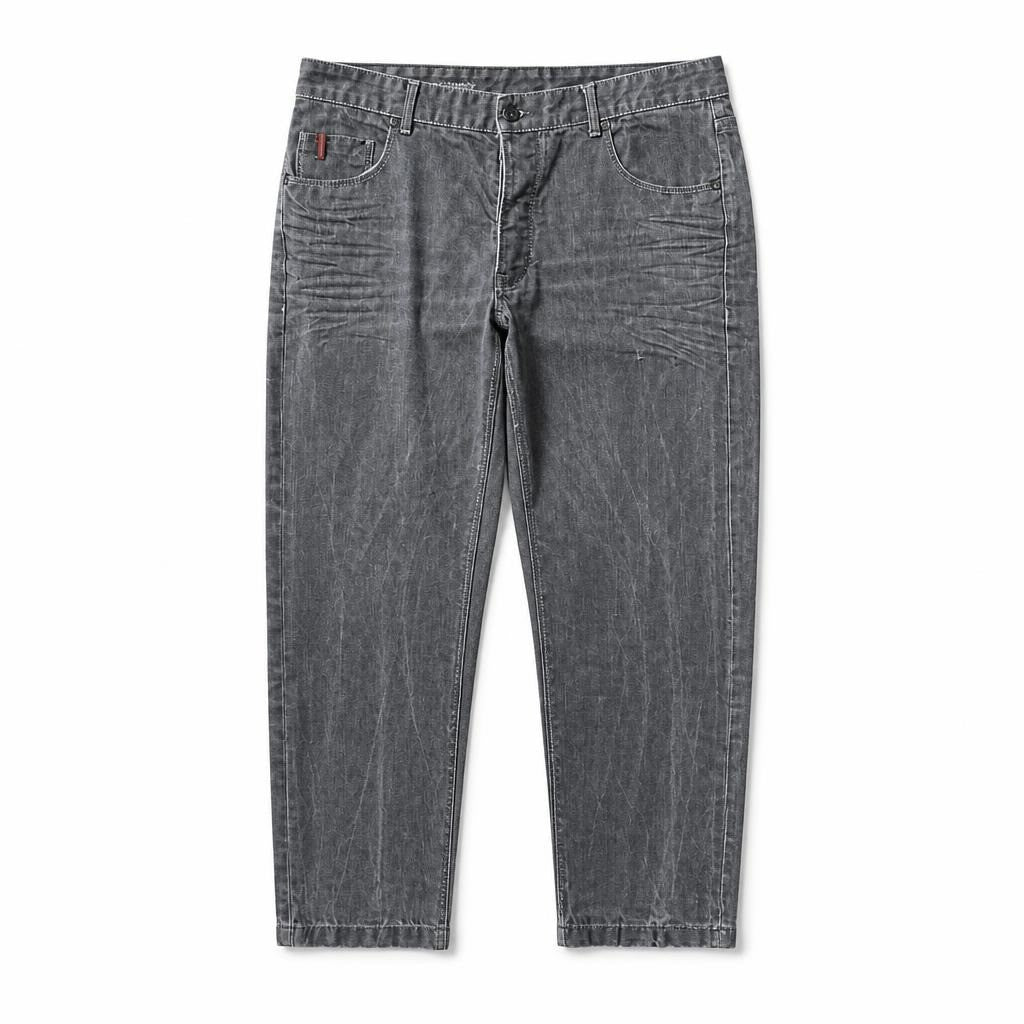 Newman grey washed straight jeans, men's M - white studio shot, second-hand at Why Go Less, Dekwaneh, Lebanon