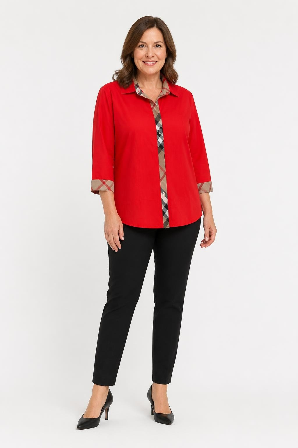 Chemise rouge Burberry à carreaux et manches 3/4 | Seconde main | Pourquoi dépenser plus