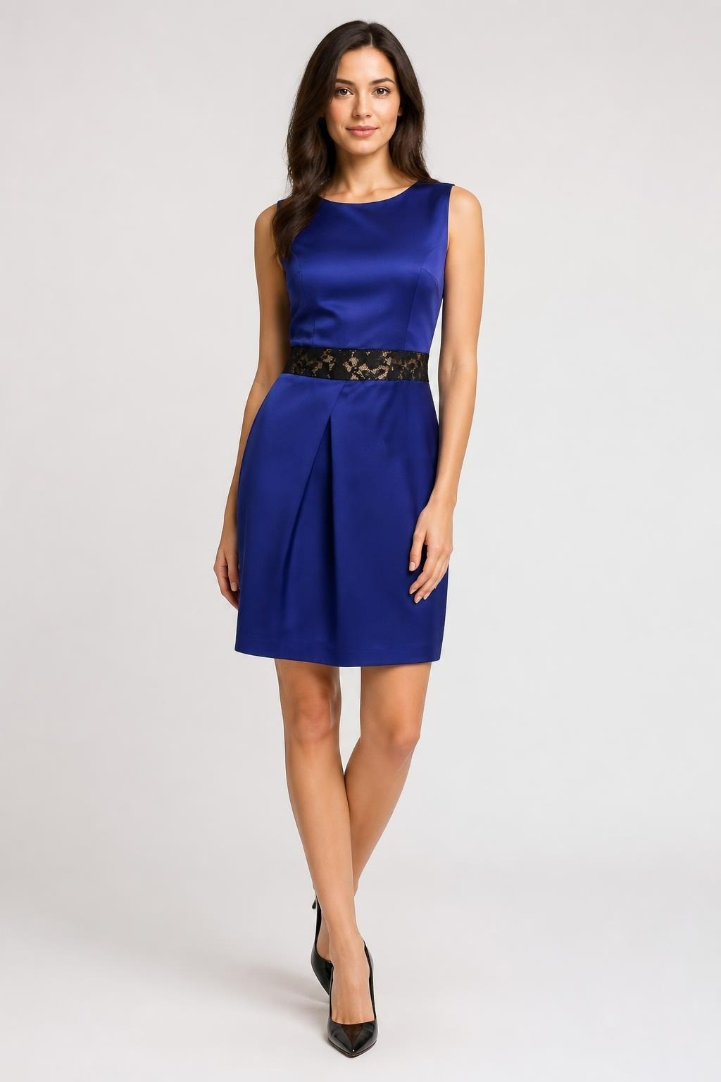Karen Millen royal blue lace-waist dress, UK10 | Pre-Loved | Why Go Less