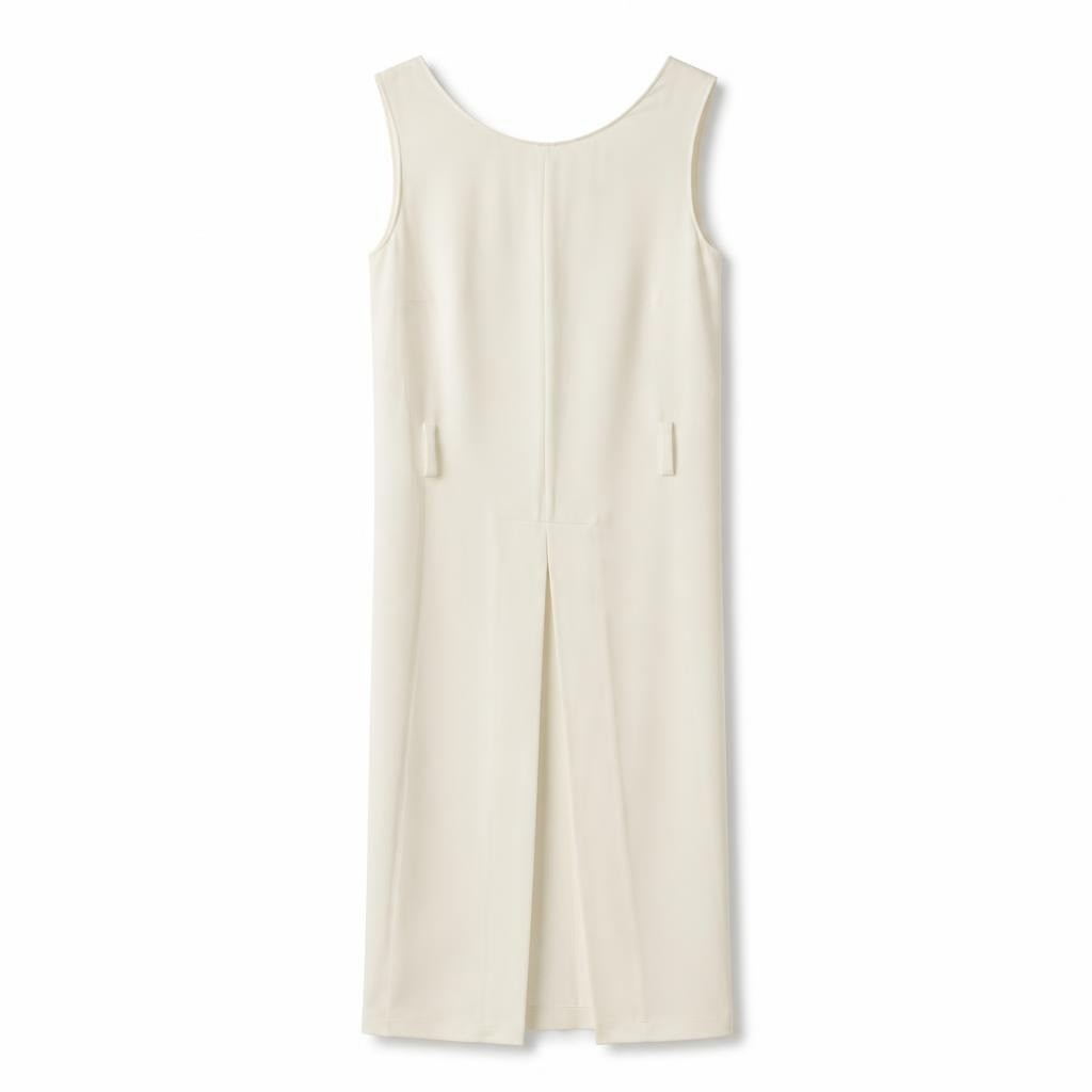 Access Fashion cream sleeveless midi dress - white studio shot, second-hand at Why Go Less, Dekwaneh, Lebanon