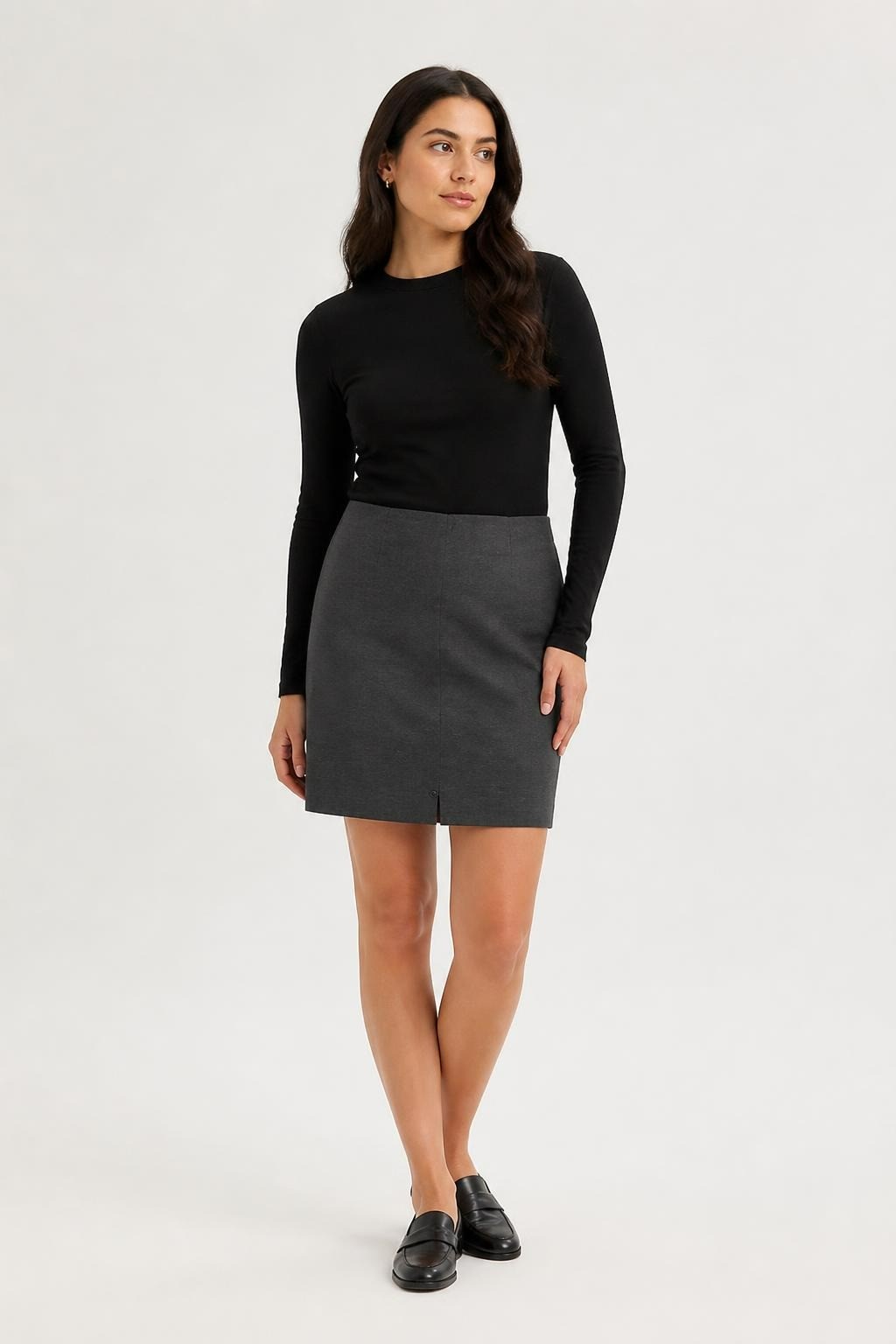 Zara Basic dark grey mini skirt, EUR 40 / USA 8 Zara Basic dark grey mini skirt, EUR 40 / USA 8 | Pre-Loved | Why Go Less