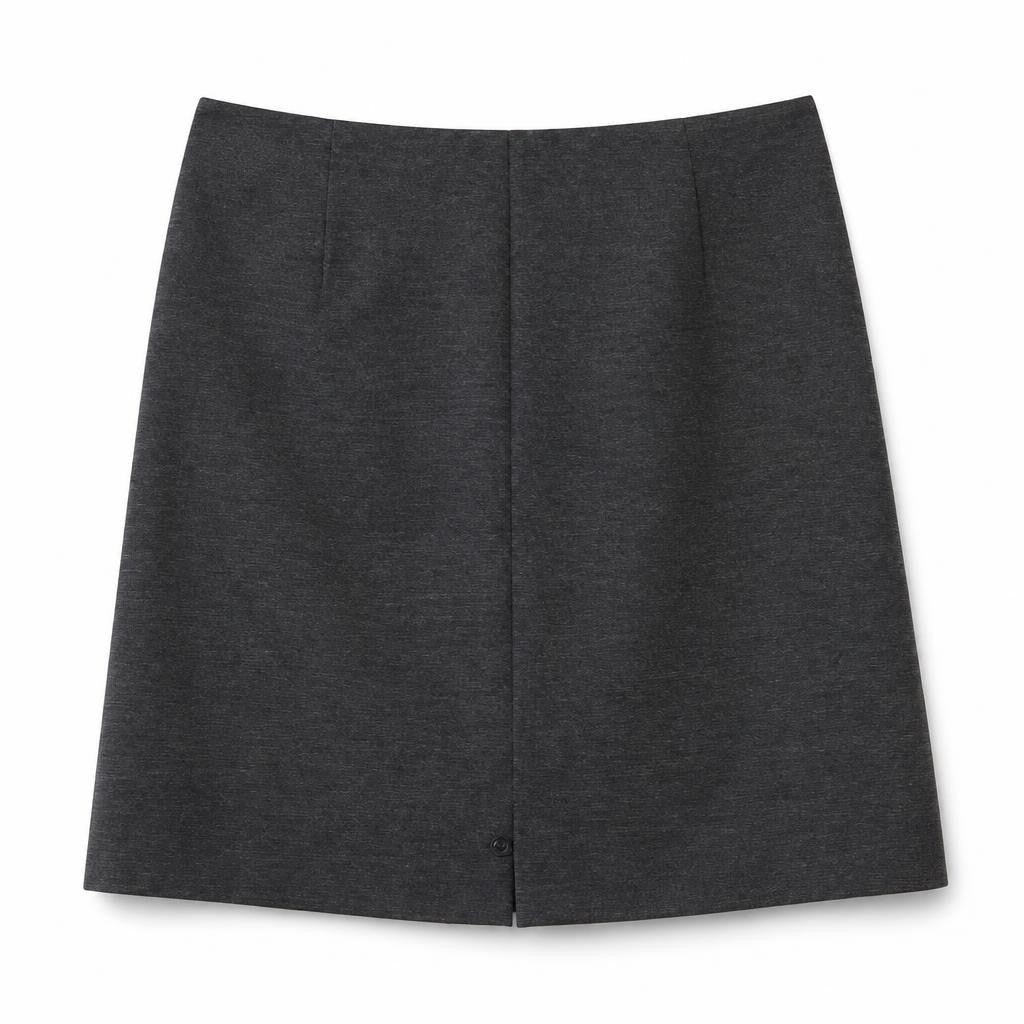 Zara Basic dark grey mini skirt, EUR 40 / USA 8 Zara - white studio shot, second-hand at Why Go Less, Dekwaneh, Lebanon