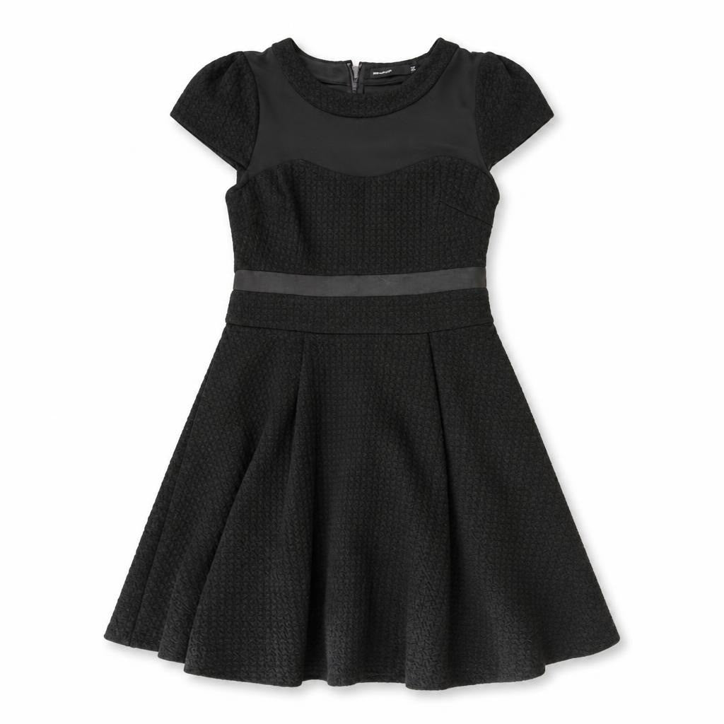 Karen Millen Black Fit-and-Flare Dress, UK 10 - white studio shot, second-hand at Why Go Less, Dekwaneh, Lebanon