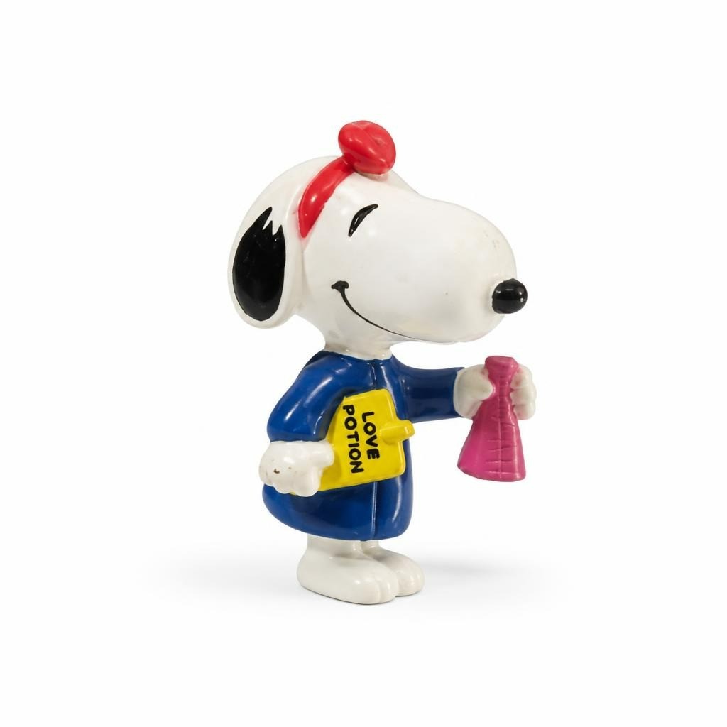 Snoopy Love Potion PVC figurine blue outfit - white studio shot, second-hand at Why Go Less, Dekwaneh, Lebanon